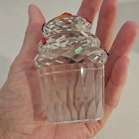 Oleg Cassini crystal sprinkle cupcake paperweight decor Holiday Celebrate Party - Picture 7 of 8